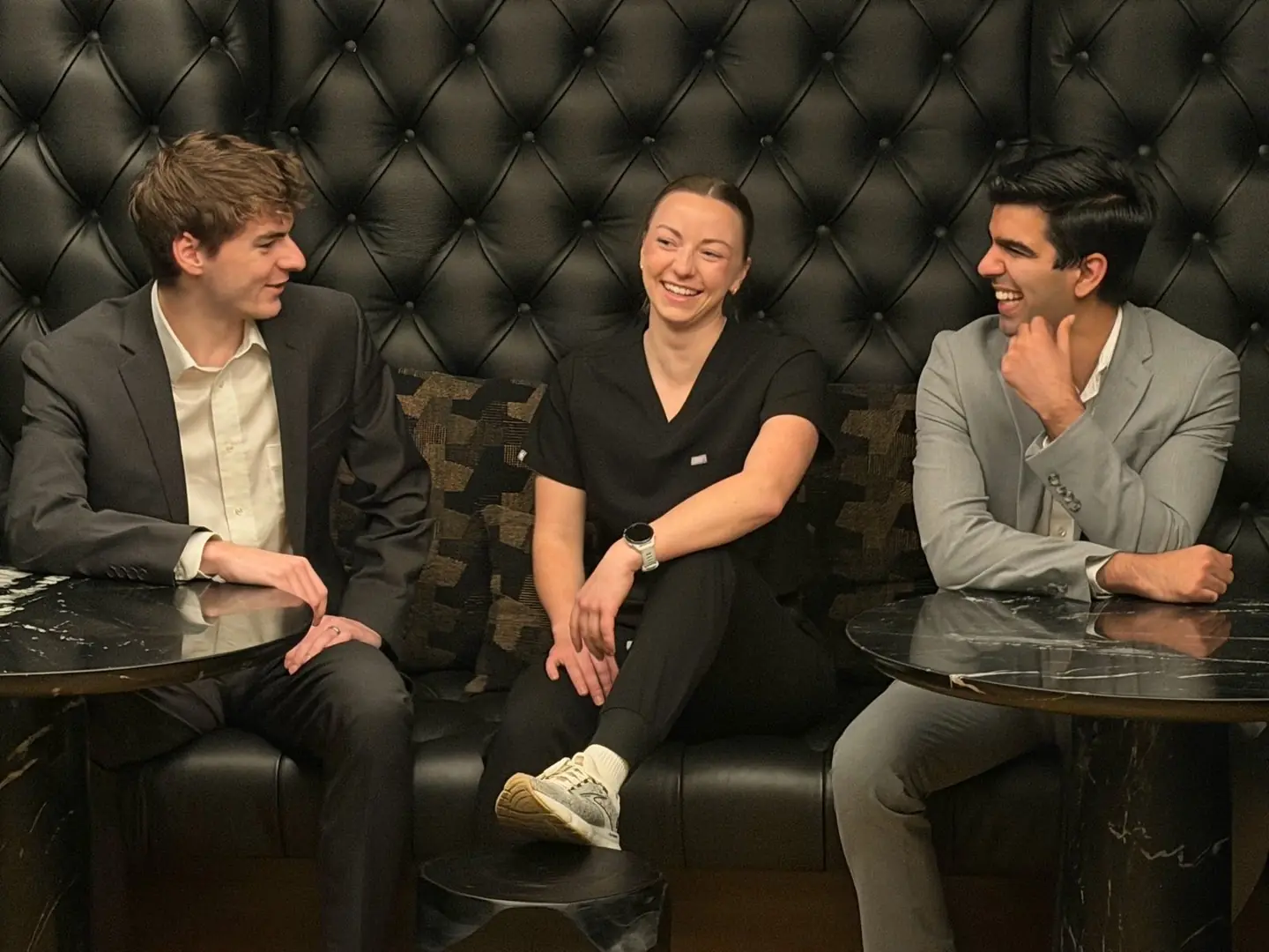 The Elevon Medical founding team: Jordan Florian, Kelsey Florian, and Joshua Badshah